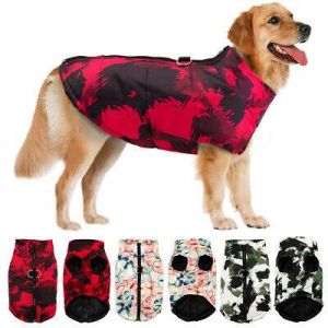 מעיל לכלב גדול בצבעים אדום, ורוד או צבאי עם רוכסן בגב לסגירה נוחה