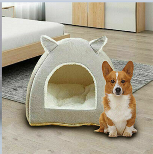 מיטת מערה מחממת עם רוכסן לכלב - איגלו 