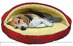 מיטה מערה לכלב קטן רכה ומפוארת עם רוכסן מפליז - כביס