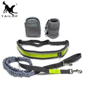 Dogs needs - מוצרים שימושיים לכלב בנדנות, תגים, קולרים, רצועות לכלבים רצועת ריצה - ערכת ריצה ואימון לכלב גדול - חגורת מותן, רצועה, נרתיק לפלאפון ונרתיק לחטיפים 